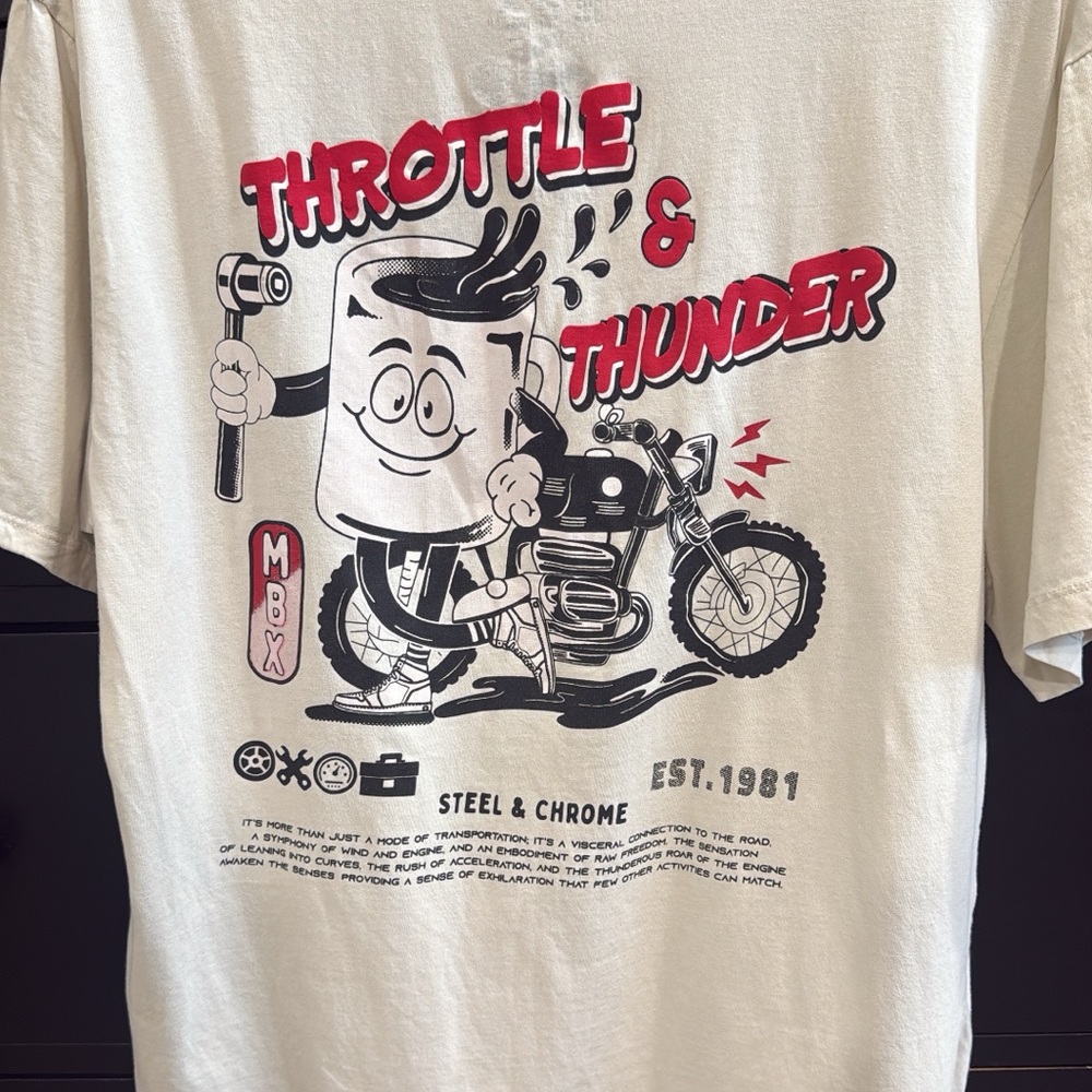Vintage Graphic White T-Shirt for Men - Picture 4 of 5